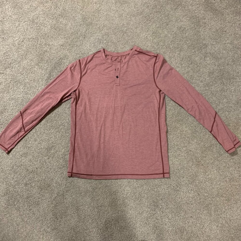 Lululemon: Red henley, missing one button | Size XL